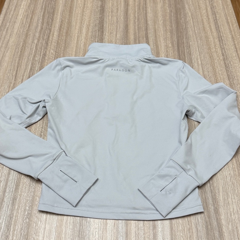 Paragon Fitwear quarter zip long sleeve jacket size medium in light gray / ivory - Picture 4 of 8
